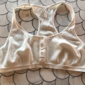 Madewell waffle-knit Henley racerback bralette